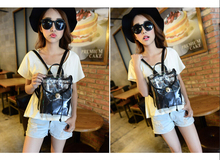 Free shipping 2015 new Summer Candy colored women bag transparent small double backpack Lovely Ladies small