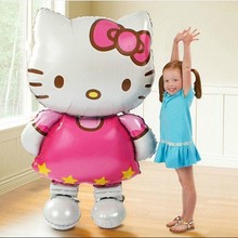 80*48cm Oversized cartoon Hello Kitty Cat inflatable foil balloons birthday party decoration kids gifts balls Classic toys
