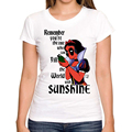 2016 Fashion Deadpool Snow White Princess women print t shirt funny Deadpool Harley Quinn t shirts