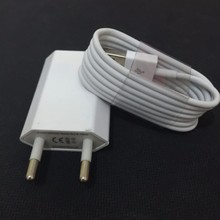 Mobile Phone Chargers Adapter For Apple iPhone 5 5S 6 6s PLUS EU Plug Wall charger + 8 Pin USB Data Sync charger Cable