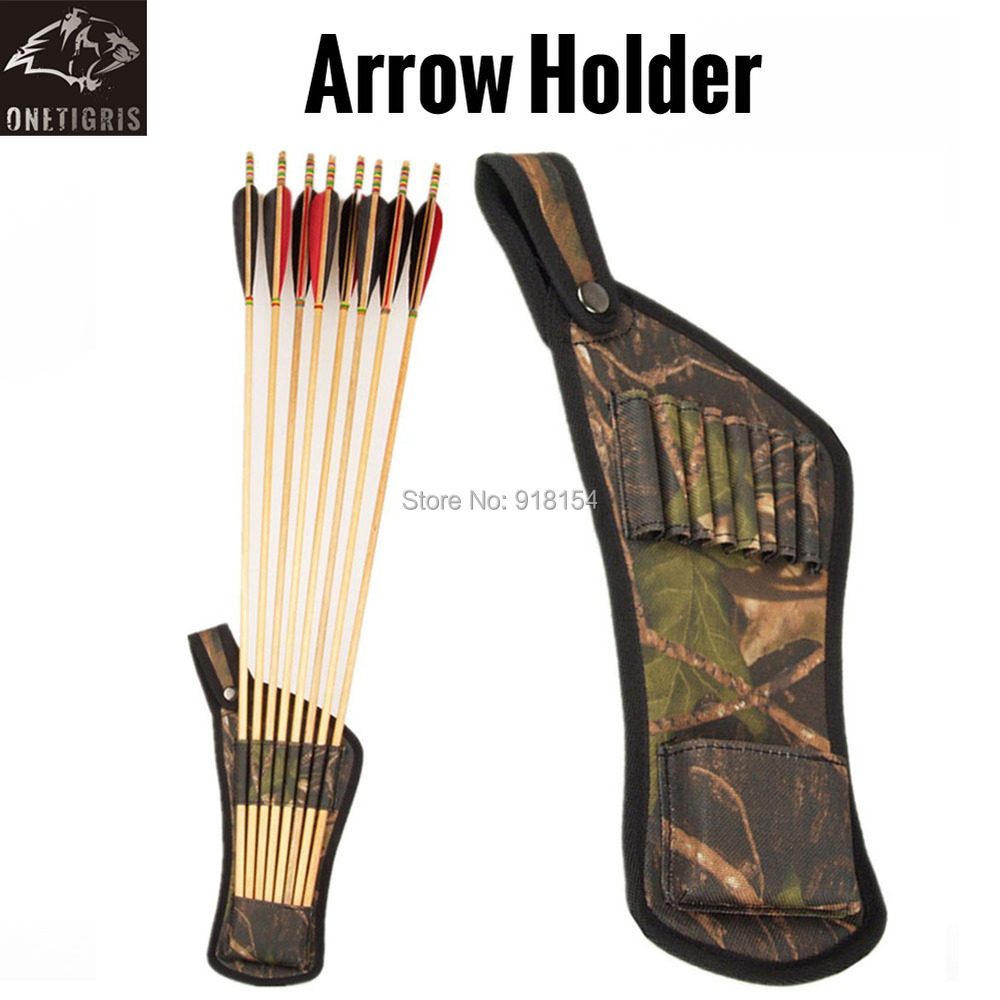 OneTigris Camouflage Hunting Archery Bow 8 Arrows Quivers Holder Belt Tubes Strap Belt Arrow Quiver Hunting