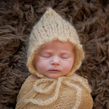 Mohair Baby Hat, Newborn Photo Prop Hat, Newborn Baby Top Knot Hat, Newborn Photography Prop Hat BP0076