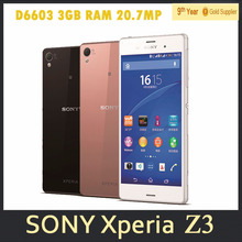 Original Sony Xperia Z3 D6603 Smartphone Quad core Android 4.4 os 5.2″inch 20.7MP 3GB RAM 16GB ROM 3G&4G Cell phone Refurbished