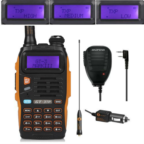 Baofeng GT-3TP MarkIII 1/4/8Watt High Power 136-174/400-520MHz Ham Two-way Radio Walkie Talkie + Microphone Speaker Baofeng GT-3TP MarkIII 1/4/8Watt High Power 136-174/400-520MHz Ham Two-way Radio Walkie Talkie + Microphone Speaker