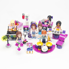 New! Friends Series Music Girl Minifigures Building Blocks Guitar Piano Drum kit Toys Bricks Compatible with Legoe