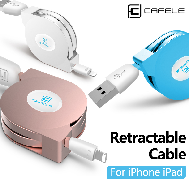 CAFELE Original 1m Retractable cable For Lightning to USB Car Cable