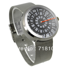 Para hombre PAIDU marca de acero inoxidable de plata red band para mujer para hombre señora reloj de pulsera