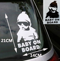 1Pcs Big size 21CM COOL BABY ON BOARD Reflective Vinyl car styling sticker waterproof free shipping