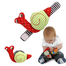 Baby Animal Plush Doll Early Educational Soft Toy Baby Toy Baby Rattles Toys Animal Caterpillar Snails Wrist Strap With Rattle