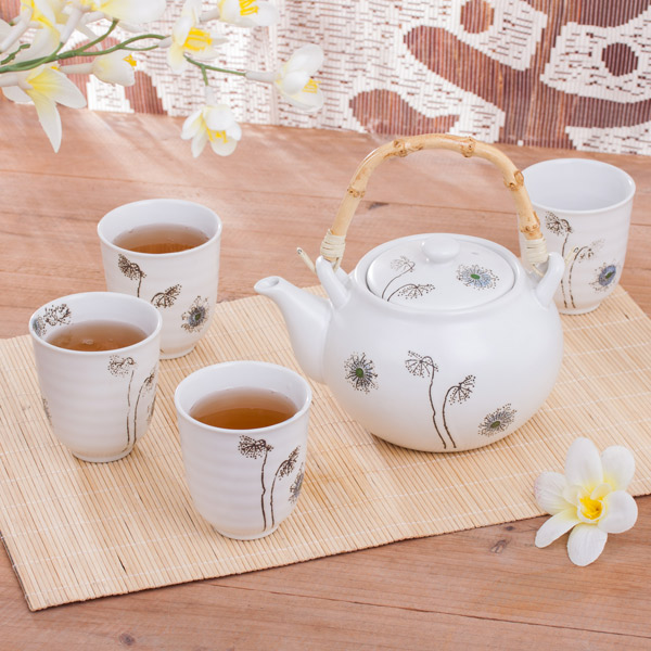 Japanese style ceramic and wind dancingly beam pot tea set teaports big cup large capacity