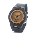 BOBO BIRD B18 Deer Skeleton Black Wood Watches Leather Band Men s Top Brand Design Quartz