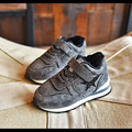2016 Children Casual Running Shoes Girls Shoes Warm With Velvet Leather Boys Shoes Sports Sneakers Grey