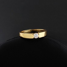 KUNIU New Brand Brilliant 18K Gold Plated Round Cut White CZ Diamond Jewelry Topaz Wedding Rings