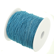 100m/lot in Bulk Blue Plated Cable Chain Findings for Necklace Bracelets Jewelry Making