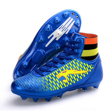 Mens High Ankle Soccer Shoes AG Football Boots for Boys Sport Trainers Soccer Cleats Football Sock Boots size 33~44 816