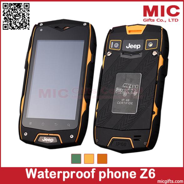 New Arrival Jeep Z6 IP68 Waterproof Smart Phone 4 0 IPS Screen MTK6572 Dual Core 4GB