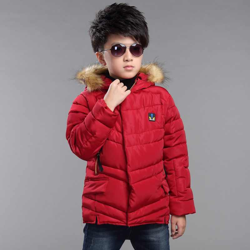 Thickening Boys Winter Down Coat Jacket Parkas Boys Clothes Teenage Hooded Coat Snowsuit Children Clothing 4-15 T Kids Clothes