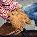 Women Tote Bag 2016 Tassels Nubuck PU Leather Bag Small Bucket Female Messenger Bags Famous Brand