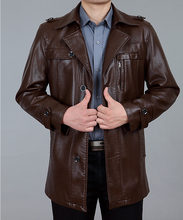 Free shipping men clothes fashion men leather jacket leisure turndown collar men leather coat plus-size M ~ XXXXL!