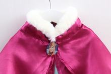 2015 Frozene Anna Princess Dress Christmas Children Clothing Girls Long sleeve Dresses and Red Cloak Baby