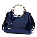 Luxury Designer Women Totes Patent Leather Handbags Circle Ring Messenger Bags Ladies Shoulder Solid Jelly Evening