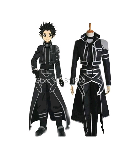 2015 Latest Style Hot Sales! Sword Art Online SAO Kirito Alfheim Online Cosplay Costume Customized Size Free Shipping