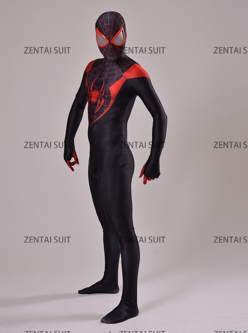 Spiderman Costume Printing 3D shipping hot Swazi Miles Morales Swazi Spider-Man suit sale Lilangeni SZL fullbody Last discount Lilangeni free Cosplay halloween Stop118 Ultimate 6 Spiderman Costume Printing 3D 6