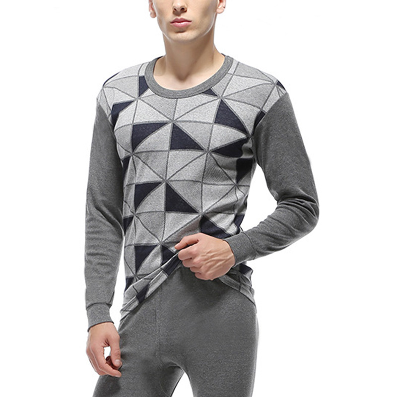 New Arrival Men Thermal Underwear Cotton O-Neck Long Johns Autumn Winter Thermal Underwear Sets Asian/Tag Size L-3XL
