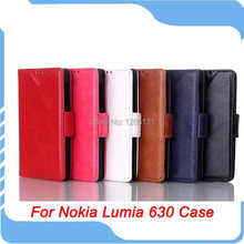 Newest Slim Flip PU Leather Phone Cover Case for Nokia Lumia 630 Wallet Pouch with Card Slot Stand Case For Nokia Lumia 630 635