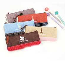 Vintage Pencil Pen Case Cosmetic Makeup Bag Pouch Holder Women Cosmetic Bags Fresh purse Coin case Free Shipping