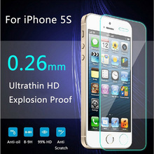 protective glass on the iPhone 5s 9H 2.5D Ultra Thin Explosion proof Tempered Glass Screen Protector For iPhone 5 5C 5S SE