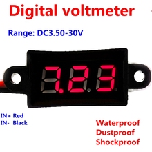 Nueva prueba de agua 0.56 pulgadas Mini Digital LED DC 3.5 – 30 V voltager Volt Meter Red