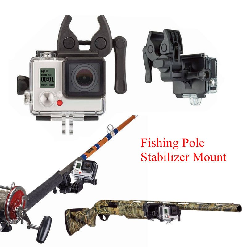New gopro accessories Picatinny Gun Rifle Scope Fishing Pole Stabilizer Mount Bracket Clamp For