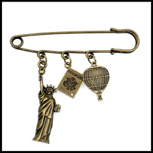 travel to the USA charm brooch safety pin font b kilt b font pin balloon passport