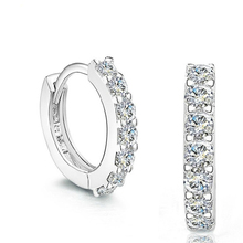 New Single Row Simulated Diamond 925 Sterling Silver Women Fashion Jewelry Earrings Girl Wedding Party Accessories Gifts GSZ0056