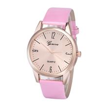 Hot Marketing 2016 Women Geneva Roman Numerals Leather Band Analog Quartz Wrist Watch Jun7 Hcandice
