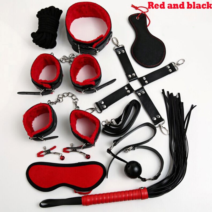 Leather Adult Games 10 Pcsset Sex Products Bdsm Slave Restraint Item