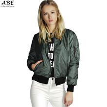 2016 Spring Autumn Women Thin Jacket Tops Celeb Bomber Long Sleeve Coat Casual Stand Collar Slim Fit Outerwear Plus Size