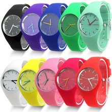 Free Shipping Colorful Womens Mens Sport Silicone Jelly Geneva Quartz Analog Wrist Watch HOT