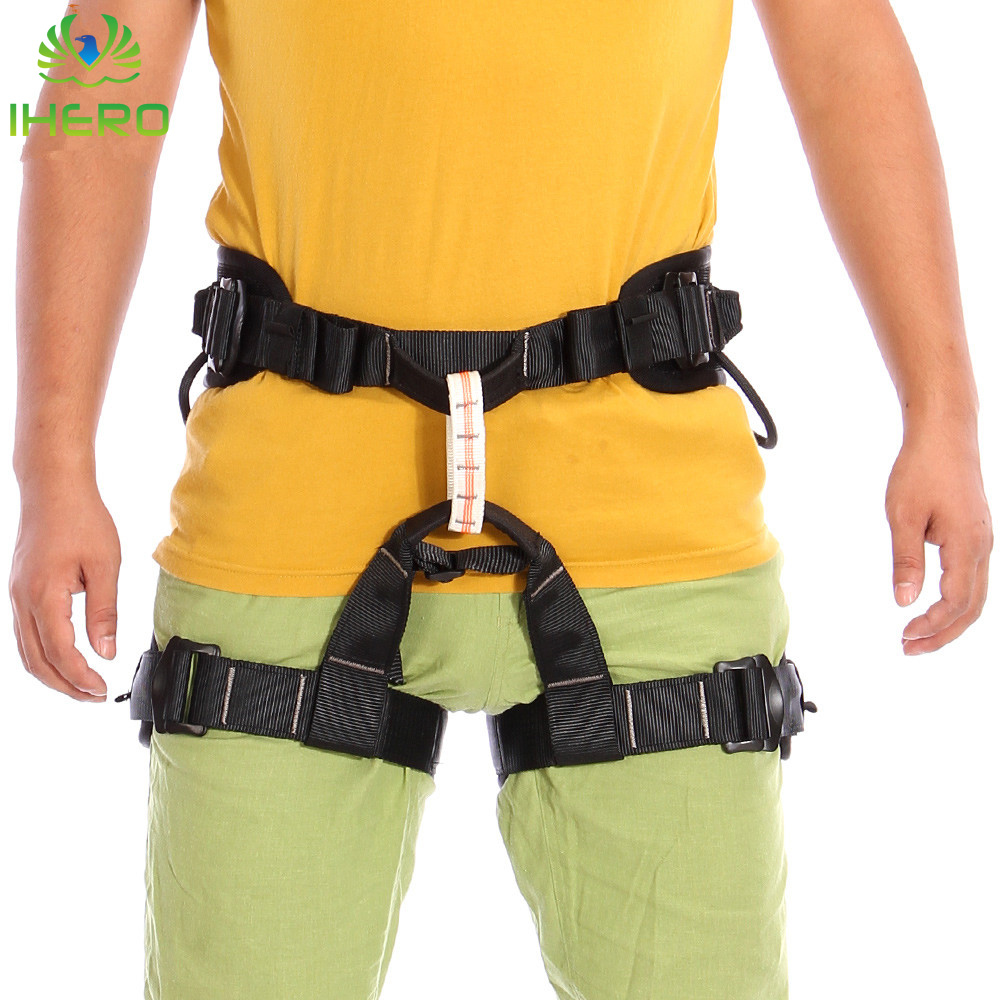 Фотография Outdoor Climbing Half Body Safety Harness Belt Mountain Rescue Aerial Work Polyester Seat Belt Protect Waist, CE Approved