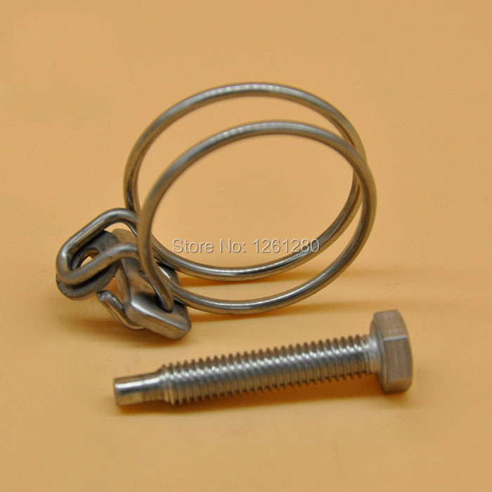 free shipping stainless steel hose clamp double wire hose clamp wire hoop clamp pipe clamp factory Engineering fastener hardware