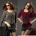 New 2016 spring autumn winter plus size women clothing pullover knitted women sweater basic shirt Large