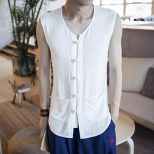 XXXXXL High Quality Linen Tang Suit Men Coat And Jackdt Chinese Traditional Style Clothing Outfit in Men’s Traditional Tops