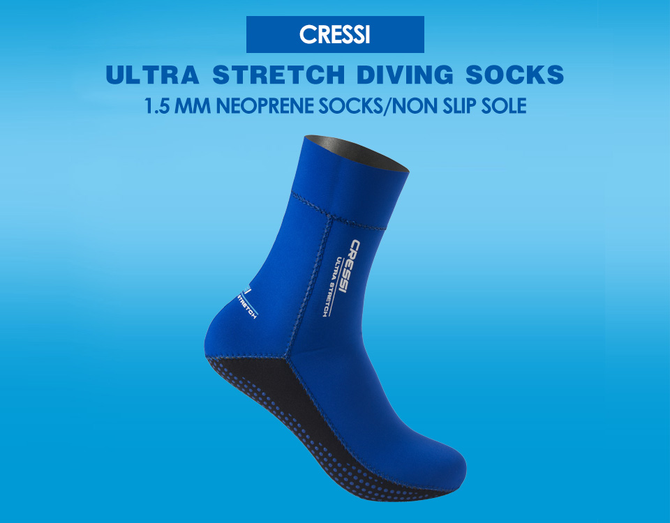 Cressi Sarago Socks Diving and Apnea Socks Ultra Stretch Neoprene available in 3 or 5 mm Unisex Adult