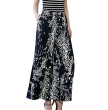 Plus Size High Quality Pure Cotton Print 2016 New Summer Women Wide Leg Pants Loose High Waist Culottes Casual Dance Pants CE195