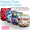 one piece pack Happy Flute onesize baby cloth diaper Night AIO hook loop and snap version