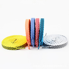 wholesale new fashion sneakers Shoe lace double color Flat Shoelaces for women shoes men shoes Multi Color shoelace