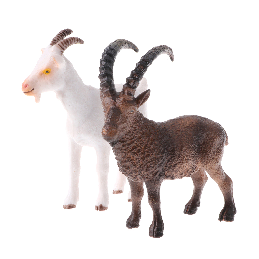 2 rebanadas modelo animal personaje juguetes granja avícola cabra estatua 