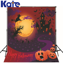 Photo Background Moon Castle Pumpkin Children Photo Background Witch Broom Cross Backgrounds For Photo Studio