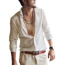 High Quality NEW Spring Summer Hot Thin Lightweight Hawaiian Shirt Men Cool Solid Cotton Linen Long Sleeve Casual Men Shirts